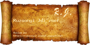Ruzsonyi József névjegykártya