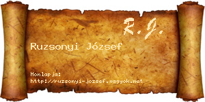 Ruzsonyi József névjegykártya