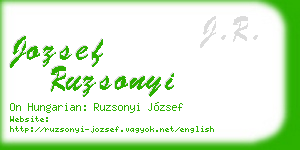jozsef ruzsonyi business card