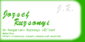 jozsef ruzsonyi business card